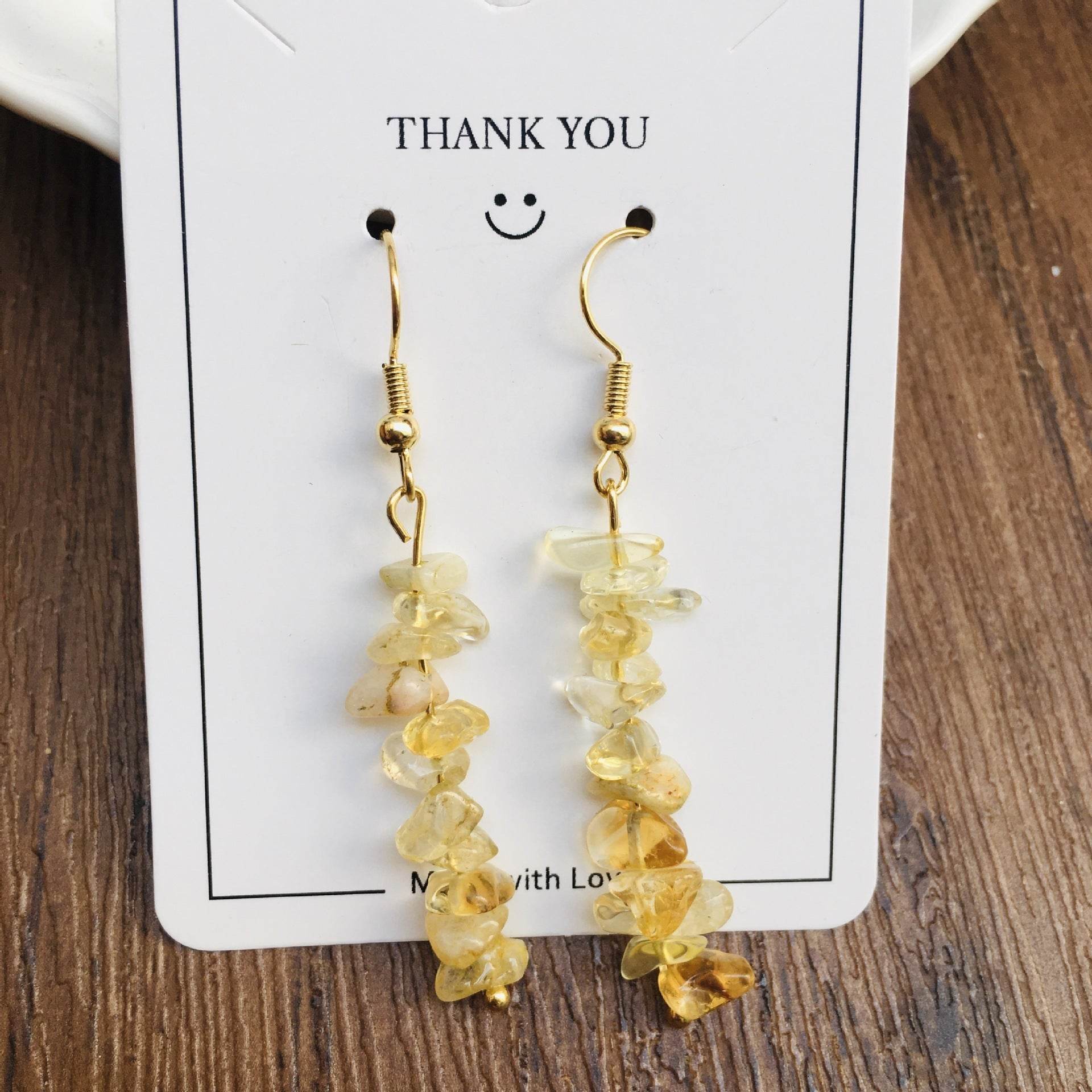Handmade DIY Natural Crystal Stone Beaded Earrings - www.Shopthatapp.com
