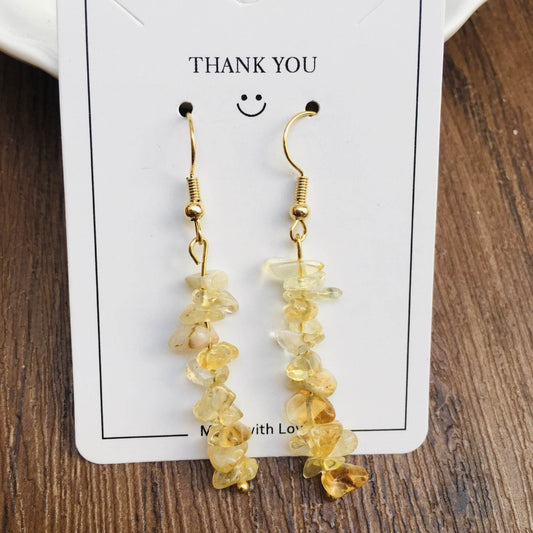 Handmade DIY Natural Crystal Stone Beaded Earrings - www.Shopthatapp.com