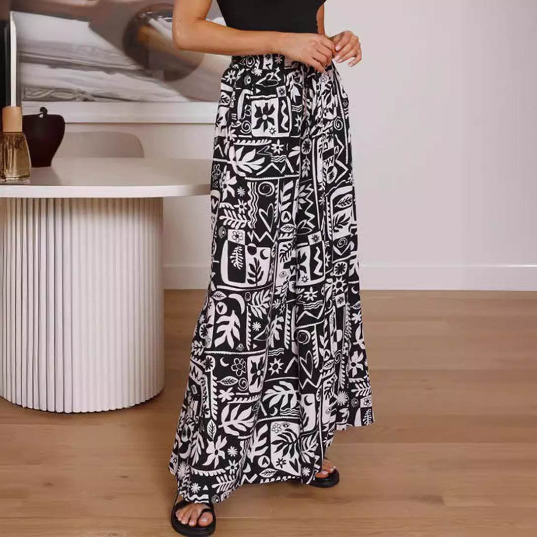 Printed Comfortable Casual High Waist  Wide-leg Floral Palazzo Trousers women - www.Shopthatapp.com