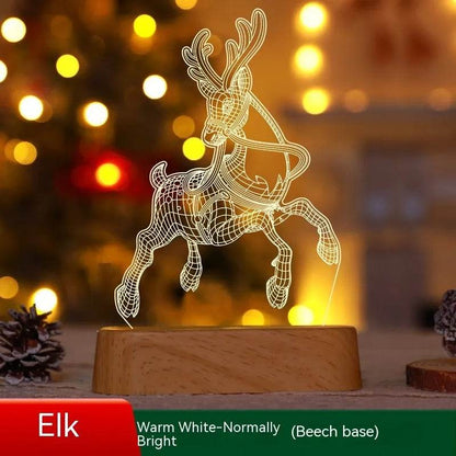 Christmas Decoration 3D Lamp Acrylic LED Night Lights New Year Valentines Day Christmas Kids Gift Christmas Ornaments - www.Shopthatapp.com