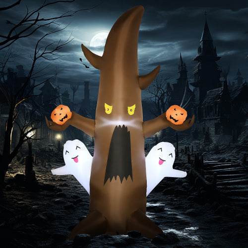 5 Halloween Inflatables Outdoor Decorations Ghost Tree With Pumpkins, Blow-Up LED Yard Decor Indoor Outdoor For Garden, Lawn, Party, Holiday - www.Shopthatapp.com