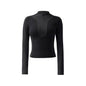 Long sleeve gym top for women Slim fit Half Zip Fitness Workout Top - www.Shopthatapp.com