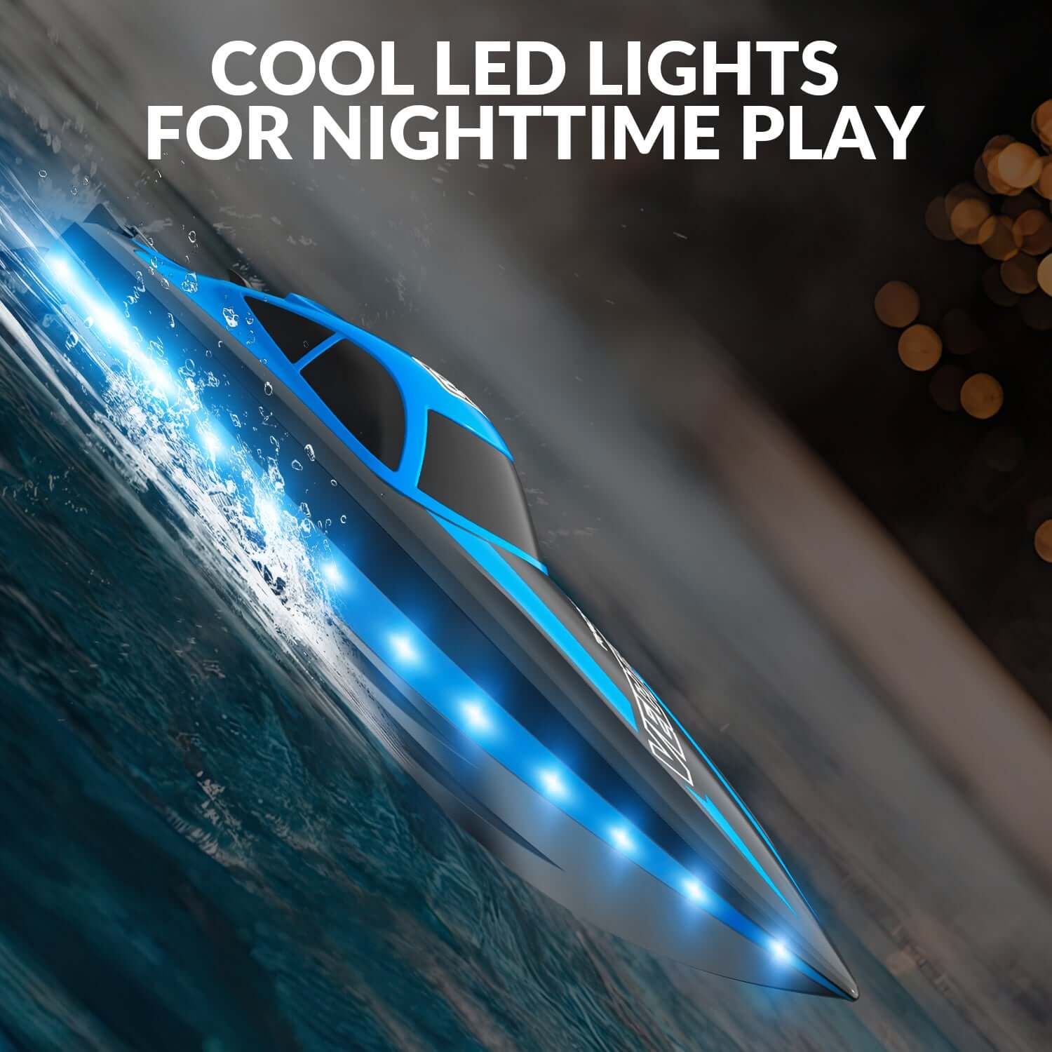 20mph RC Boat with LED Lights for Pools and Lakes - Fast and Fun! - www.Shopthatapp.com #