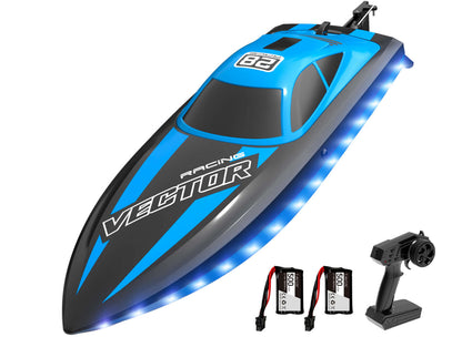 20mph RC Boat with LED Lights for Pools and Lakes - Fast and Fun! - www.Shopthatapp.com #