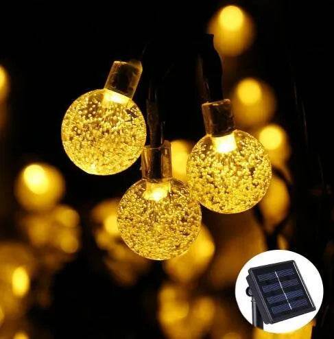 Crystal solar power of the led lamp string lights christmas lights solar garden outdoor decoration for christmas - www.Shopthatapp.com