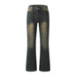 Washed Yellow Denim Bootcut Jeans Pants Men - www.Shopthatapp.com
