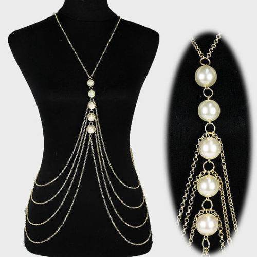 Chic Women body Pearl chain Fashion jewelry - www.Shopthatapp.com