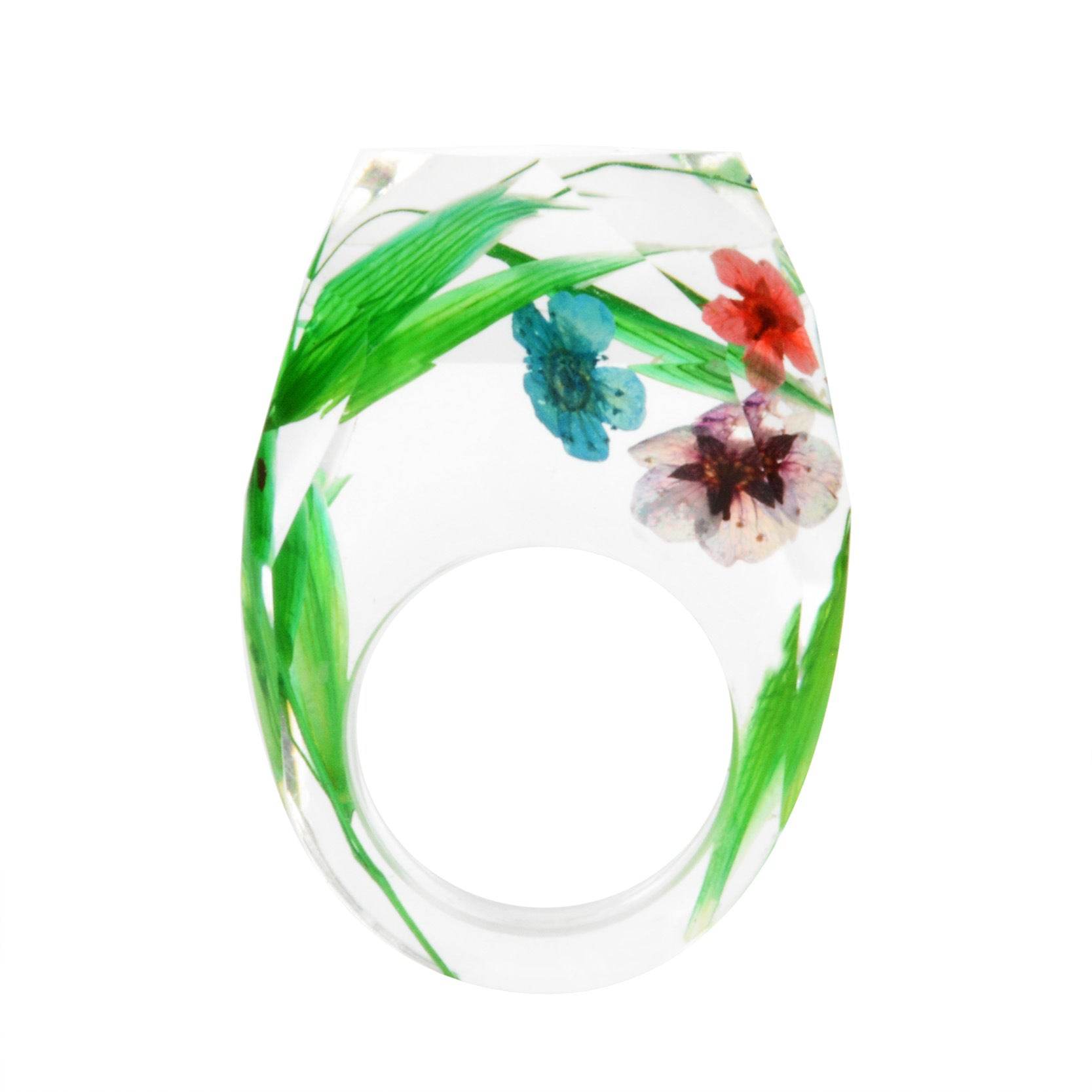 Dried Flower Resin Forest Handmade Dried Flower Epoxy Ring - www.Shopthatapp.com