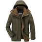 Thickened multi-pocket hooded men's cotton coat - www.Shopthatapp.com