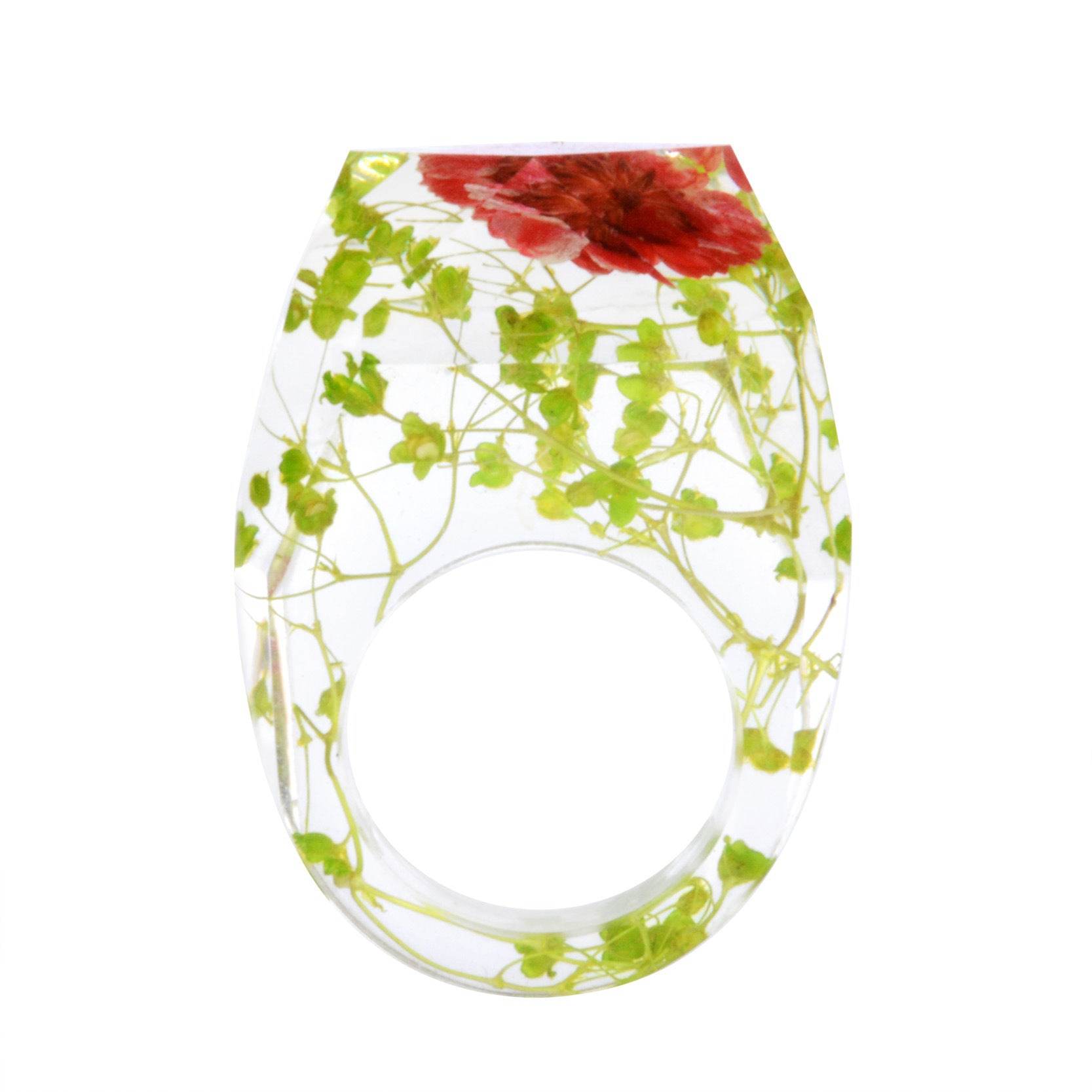 Dried Flower Resin Forest Handmade Dried Flower Epoxy Ring - www.Shopthatapp.com