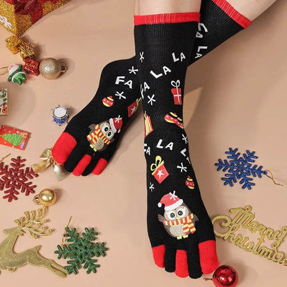 Cute Winter Christmas socks Five-finger  Elastic absorbent Split-toe - www.Shopthatapp.com