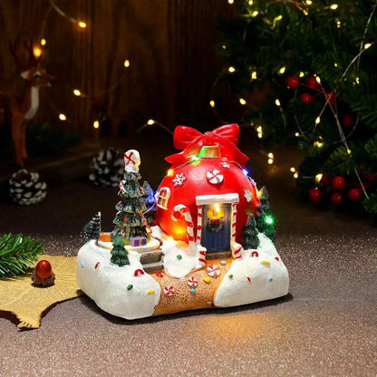 Christmas Rotating Resin Luminous Music Box Ornaments - www.Shopthatapp.com