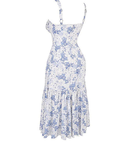 Spring And Summer Comely Pastoral Style Sling Floral A Swing Cake Dress - www.Shopthatapp.com