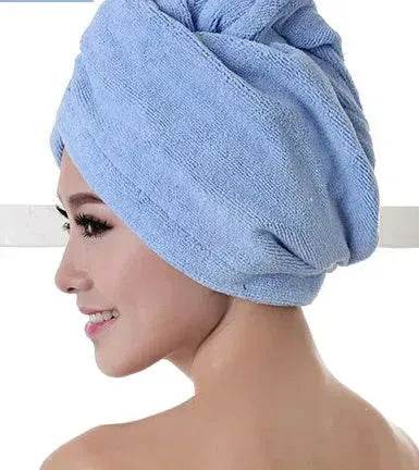 Women's Microfiber Hair Dryer Cap Absorbent Hair Towel.