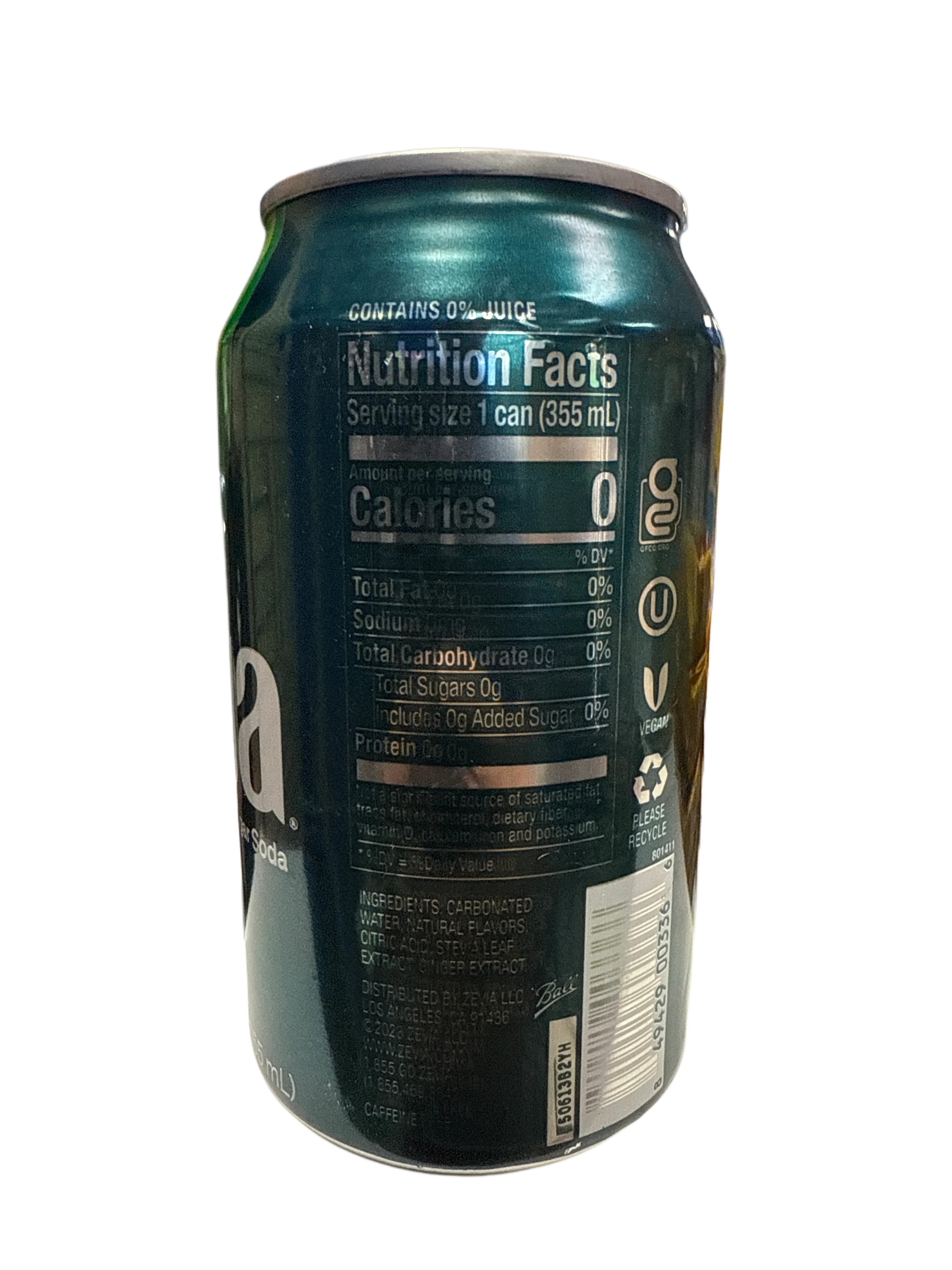 Zevia Zero Sugar Ginger Ale Flavoured Soda 355ML - Canadian Edition - www.Shopthatapp.com