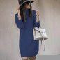 Autumn Winter Woolen Knitted Short Turtleneck Sweater Dress - www.Shopthatapp.com