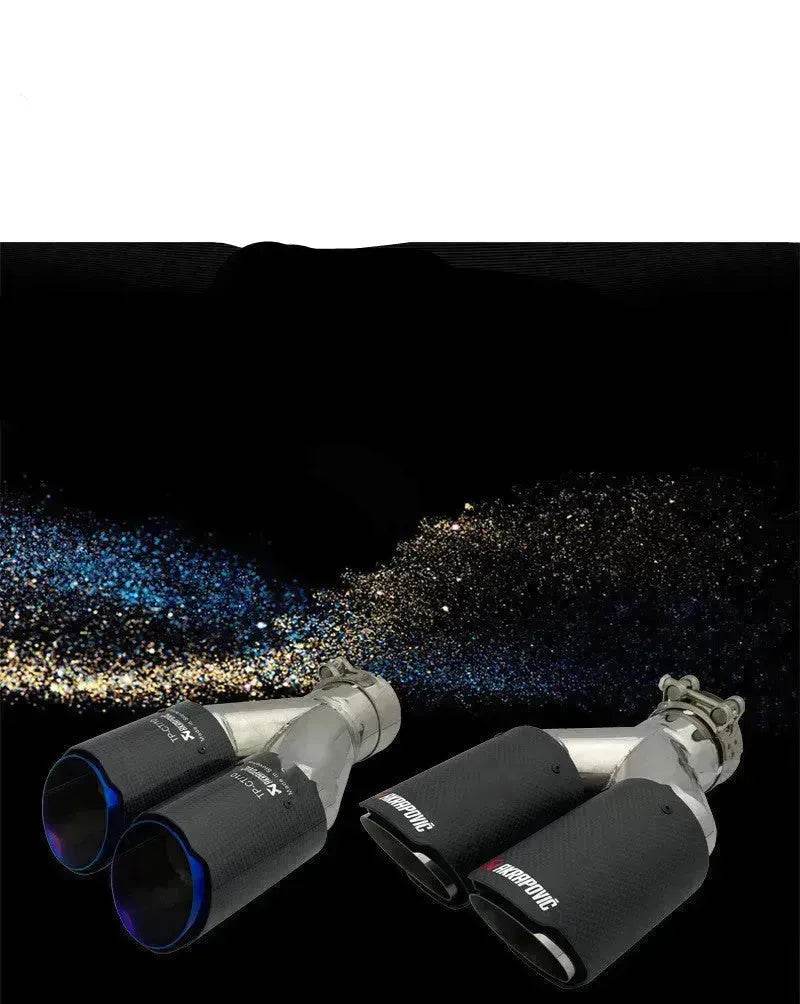 Y Model Compatible For Remus Exhaust  Pipe Tip Muffler Tips Carbon Fiber Stainless Steel Dual Outlet Tails Throat Rear Nozzle - www.Shopthatapp.com
