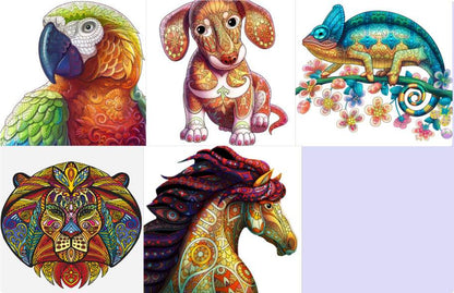 Each Piece Is Animal Shaped Christmas Gift Colorful Elephant Turtle Wooden Jigsaw Puzzles - www.Shopthatapp.com