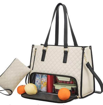 Women Stylish Fashion Commute Office Insulated Work Handbag Lunch Bag - www.Shopthatapp.com