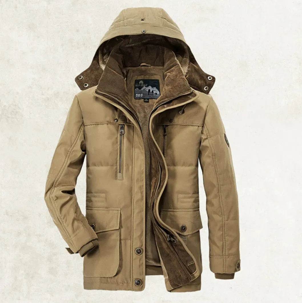 Thickened multi-pocket hooded men's cotton coat - www.Shopthatapp.com