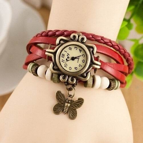 Cowhide winding bracelet watch - www.Shopthatapp.com