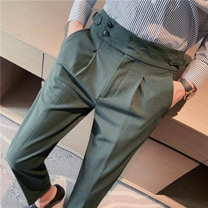 High-waisted Trousers Business Work Chinos trouser for men - www.Shopthatapp.com