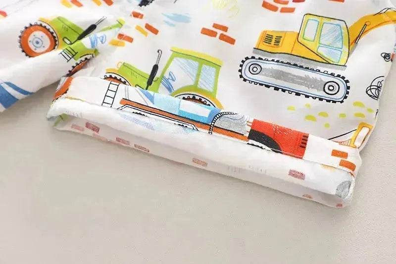 Boy's Shirt Suit Thin Summer Fashionable Cartoon Baby Short Sleeve Summer Clothing Two piece for boys - www.Shopthatapp.com