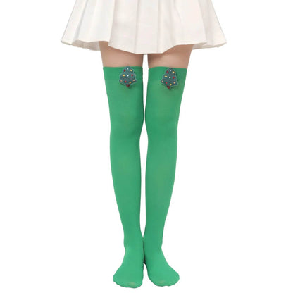 Christmas Plush Doll Knee Socks Bow Stockings - www.Shopthatapp.com