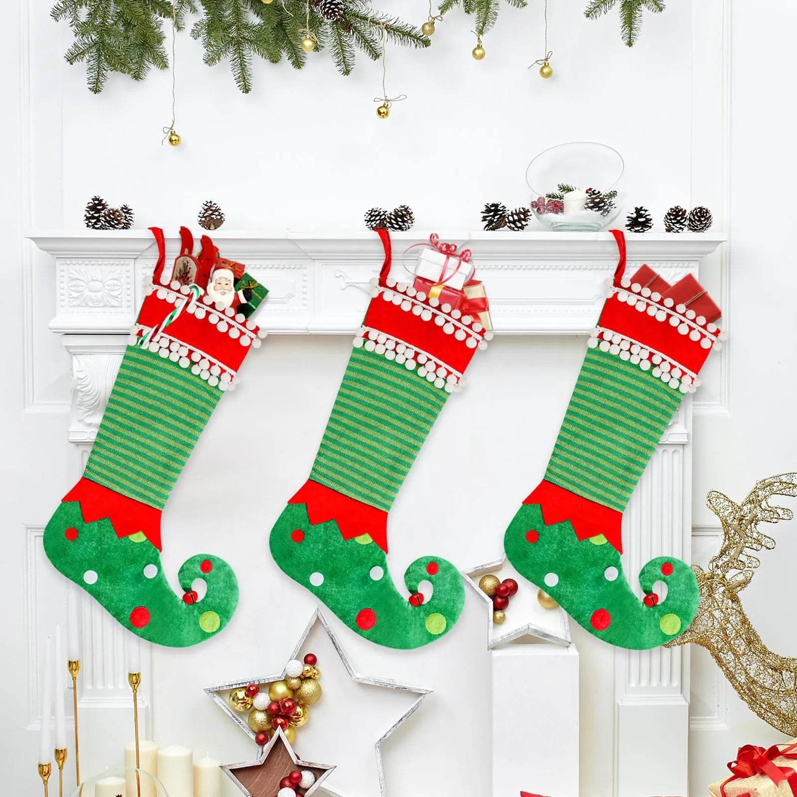 Fashion Simple Christmas Stockings Christmas Elf Decoration - www.Shopthatapp.com
