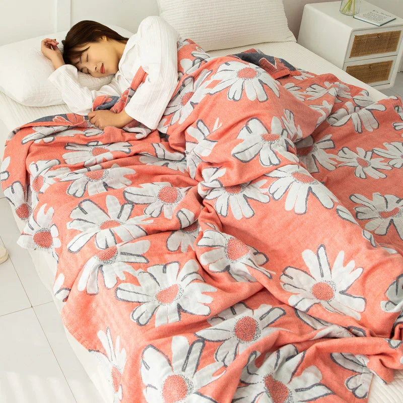 Cotton Four-layer Gauze Towel Blanket Air Conditioning Blanket Thin Duvet - www.Shopthatapp.com