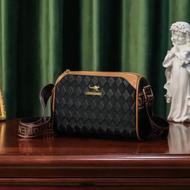 Women's Rhombus Leather Fashion Shoulder Messenger crossbody Bag - www.Shopthatapp.com