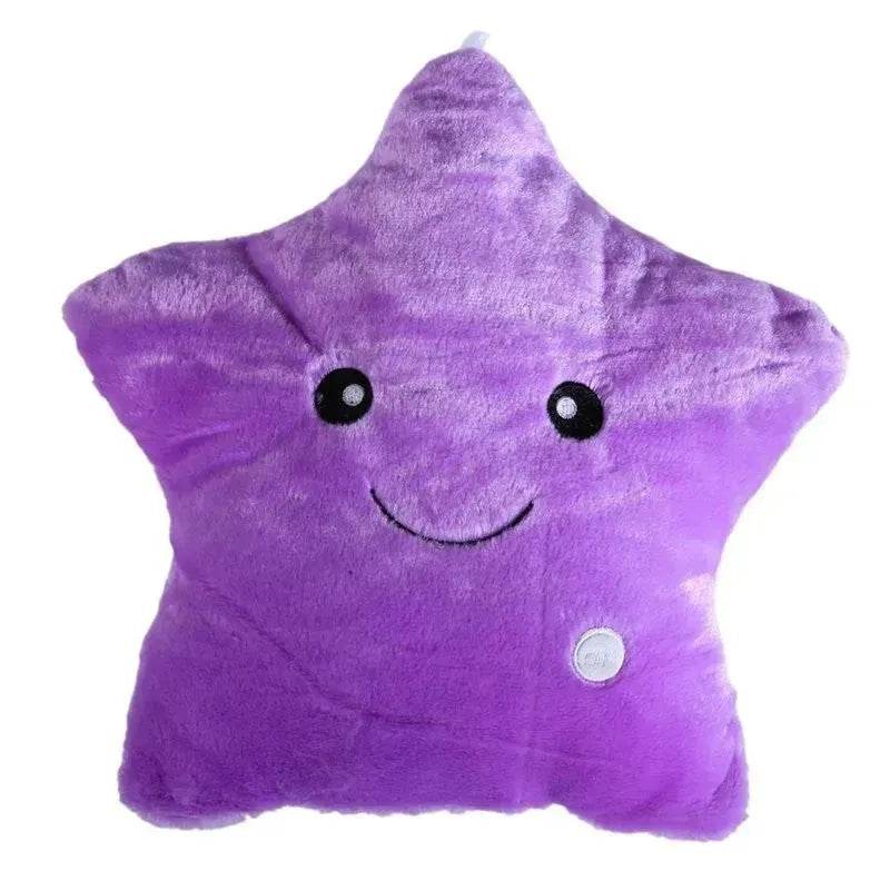 Unique Luminous Pillow Vivid Star Design LED Light Colorful Cushion Stars Plush Pillow Toys Gift For Kids Children Girl - www.Shopthatapp.com