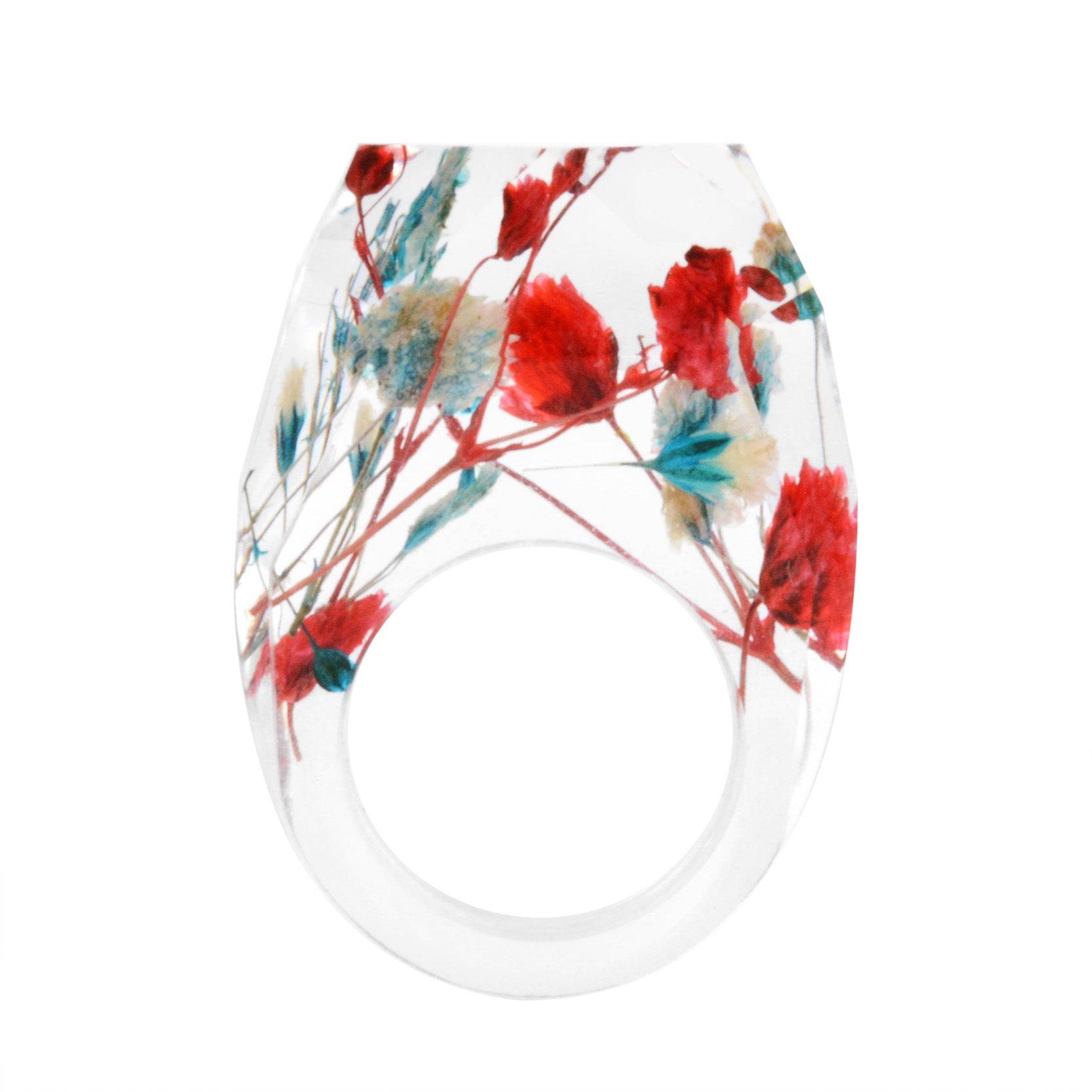 Dried Flower Resin Forest Handmade Dried Flower Epoxy Ring - www.Shopthatapp.com