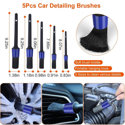 26Pcs Car Detailing Brush Kit Exterior Interior Car Cleaning Set Drill Brush Set Car Buffing Sponge Pads Kit For Cleaning Automobile Interior Exterior Wheels Dashboard - www.Shopthatapp.com