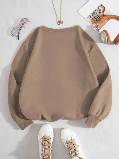 Women Figures Pattern Warm Lined Sweatshirt - www.Shopthatapp.com