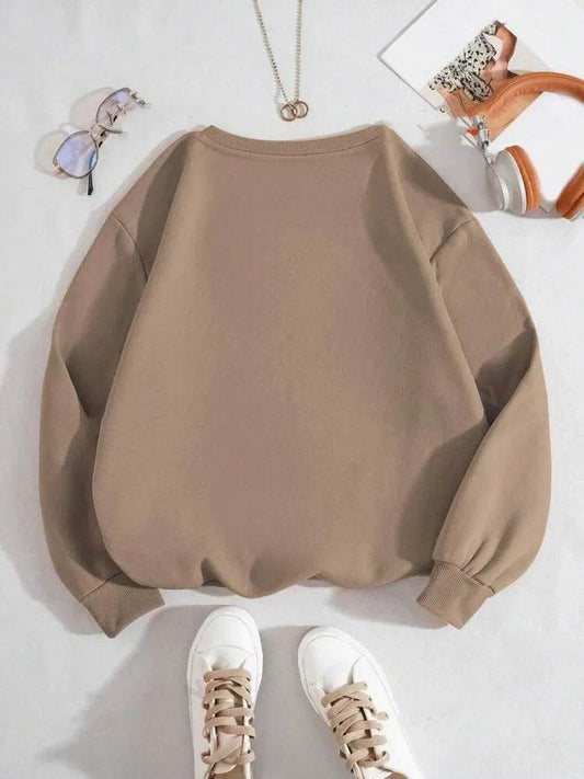 Women Figures Pattern Warm Lined Sweatshirt - www.Shopthatapp.com