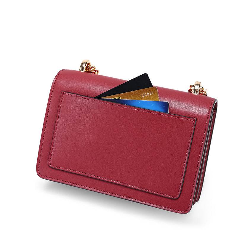 Cowhide chain deer head leather shoulder crossbody bag for women - www.Shopthatapp.com