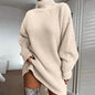 Winter Solid Mini Jumper Dress Turtleneck Sweater Dress - www.Shopthatapp.com