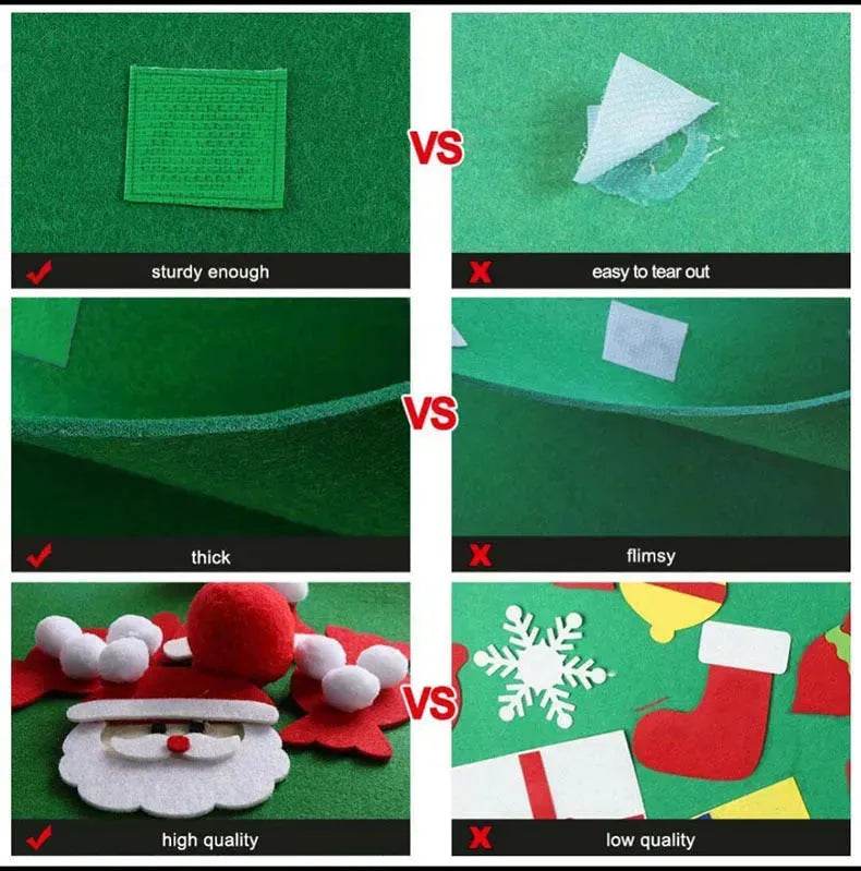 DIY Felt Christmas Tree New Year Toddler Kids Handmade Gift Toys Door Wall Hanging Ornaments Holiday Party Home Decor Set - www.Shopthatapp.com