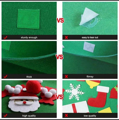 DIY Felt Christmas Tree New Year Toddler Kids Handmade Gift Toys Door Wall Hanging Ornaments Holiday Party Home Decor Set - www.Shopthatapp.com