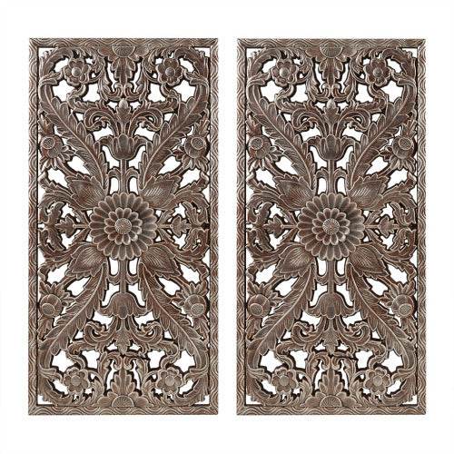 Distressed Carved Wood 2-piece Wall Decor Set - www.Shopthatapp.com