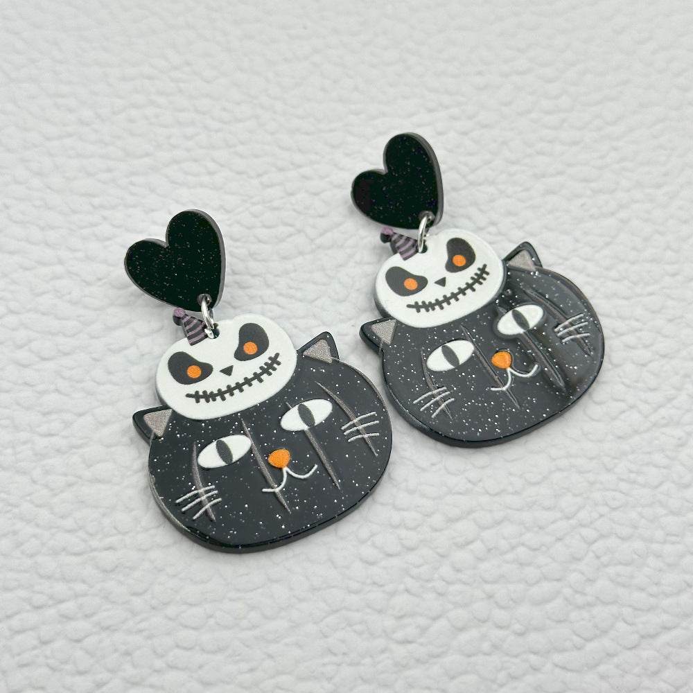 Halloween Day Ornament Colorful Ghost Eyes Funny Acrylic Earrings For Women - www.Shopthatapp.com