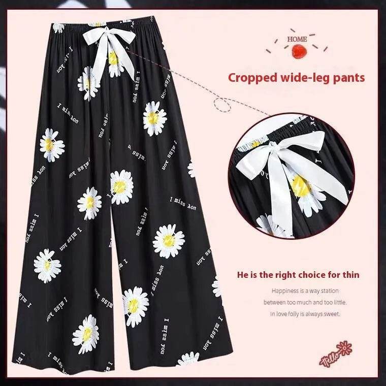 Cotton Silk Pajama Lounge trouser Pants Summer Women - www.Shopthatapp.com