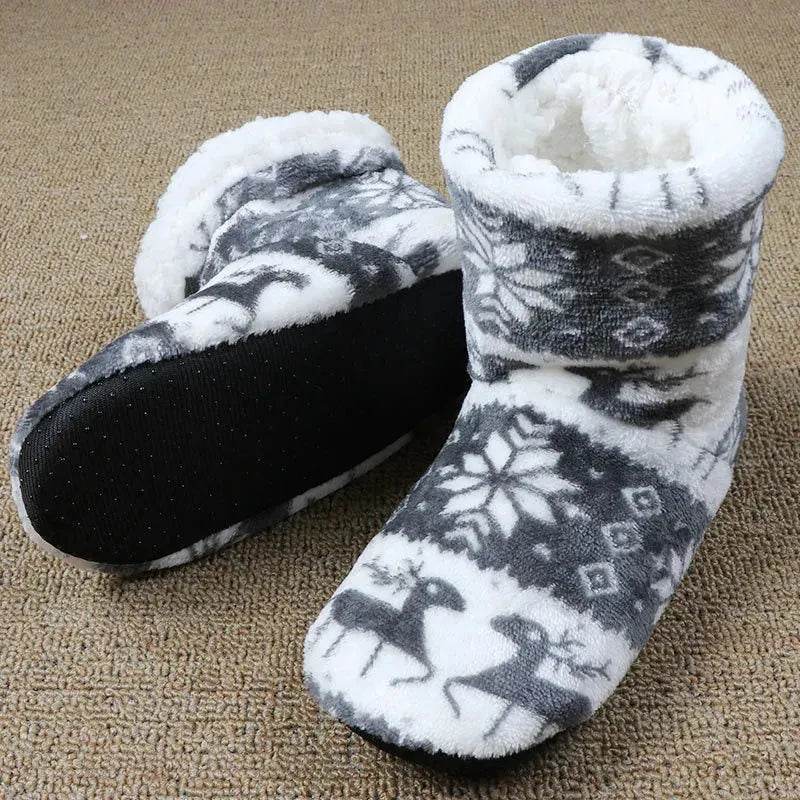 Christmas Elk Floor Shoes Indoor Socks Shoes Warm Plush House Slippers - www.Shopthatapp.com