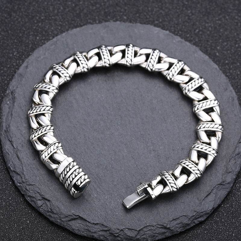 Sterling Silver Pig Nose Bracelet Thick Type Personality - www.Shopthatapp.com