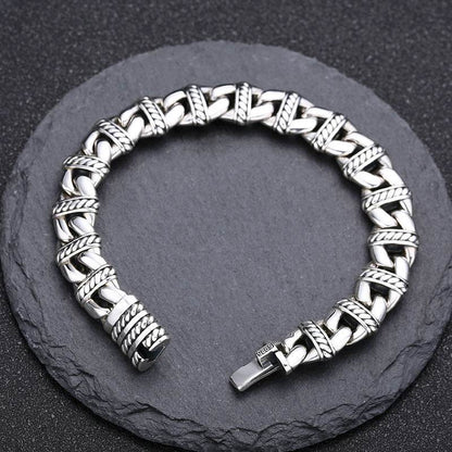 Sterling Silver Pig Nose Bracelet Thick Type Personality - www.Shopthatapp.com