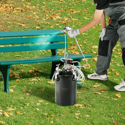 Spray Paint Pressure Pot Tank 15L 3.75gal Spray Gun Hoses Pressure Gauge - www.Shopthatapp.com