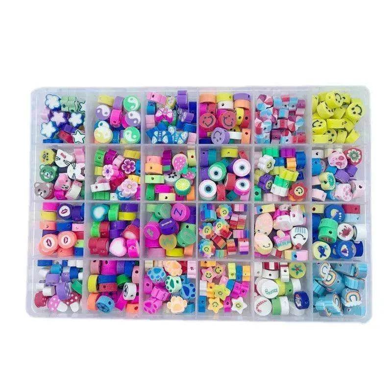 24 Grid 480 PCs Colorful Polymer Clay Beaded Set DIY Bracelet - www.Shopthatapp.com