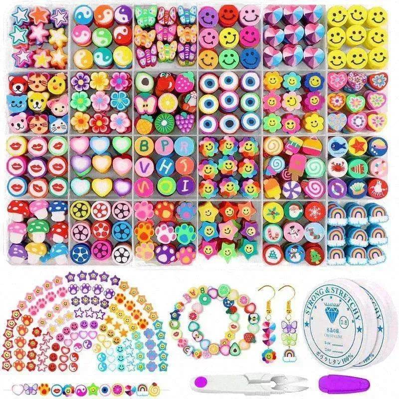 24 Grid 480 PCs Colorful Polymer Clay Beaded Set DIY Bracelet - www.Shopthatapp.com