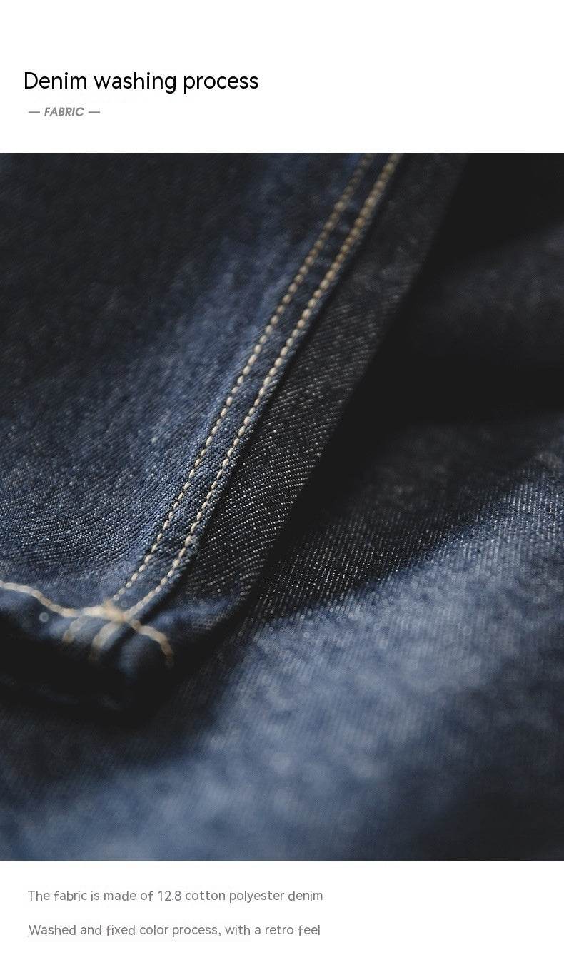 Vintage Denim Washed Elastic Waist Loose Jeans Cityboy Wide Leg Tapered Pants Men - www.Shopthatapp.com